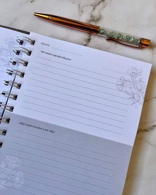 diario de gratitud por dentro